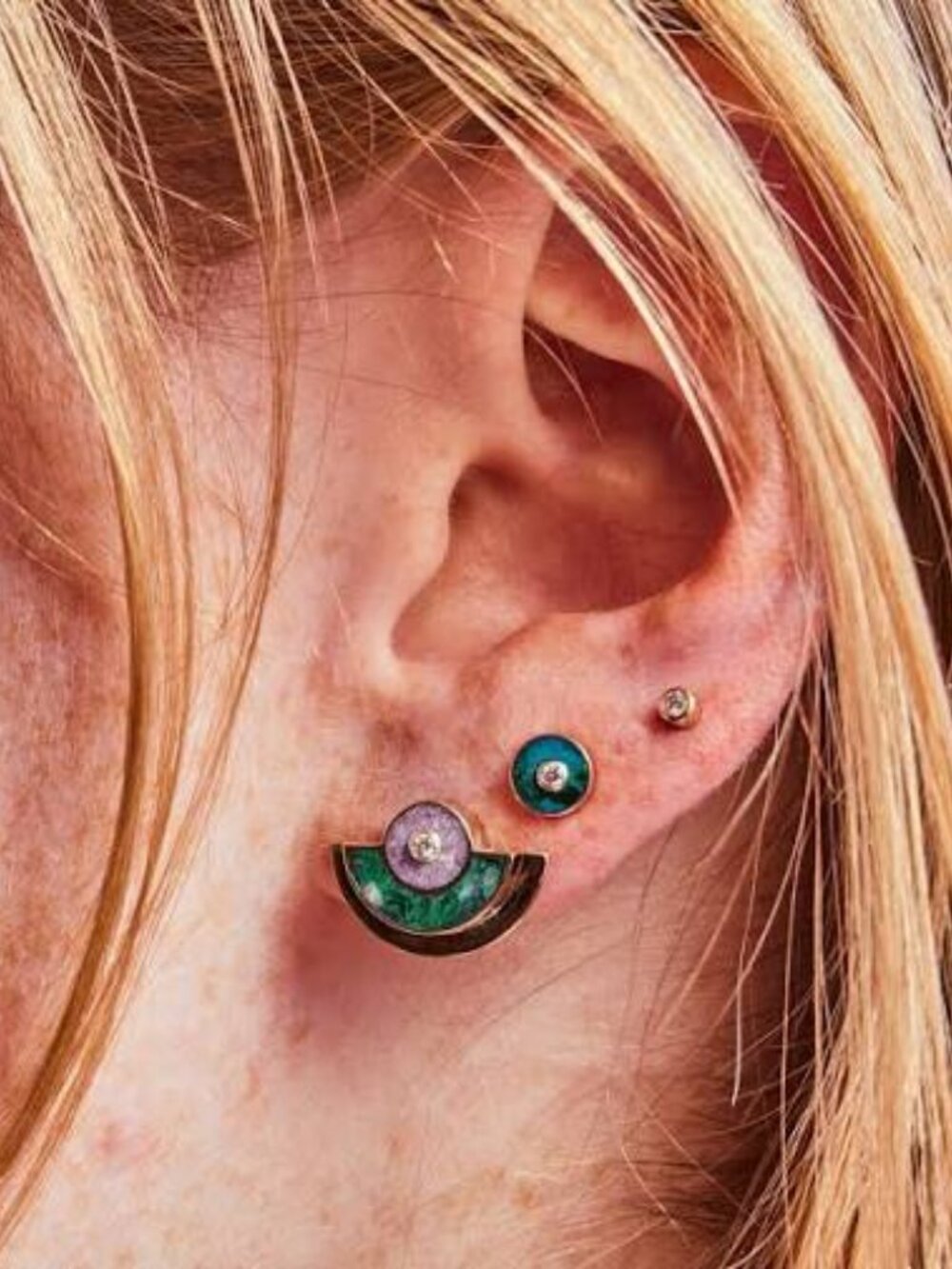 Young in the Mountains Mini Shobu Stud Earrings - Picture 3 of 3